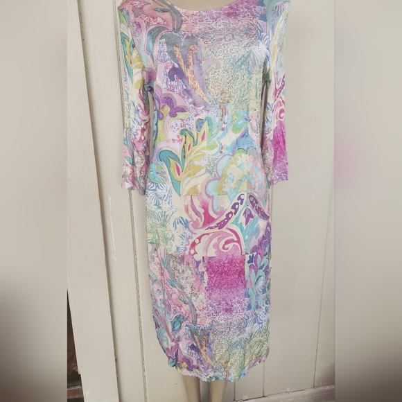 LEGGIADRO SCOOP.NECK IN VITRINES DRESS 12 - Picture 2 of 12